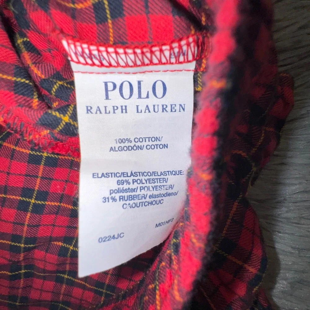 Polo Ralph Lauren Tartan Plaid Pajama Pants Sleepwear Pockets‎ Red Men's Medium